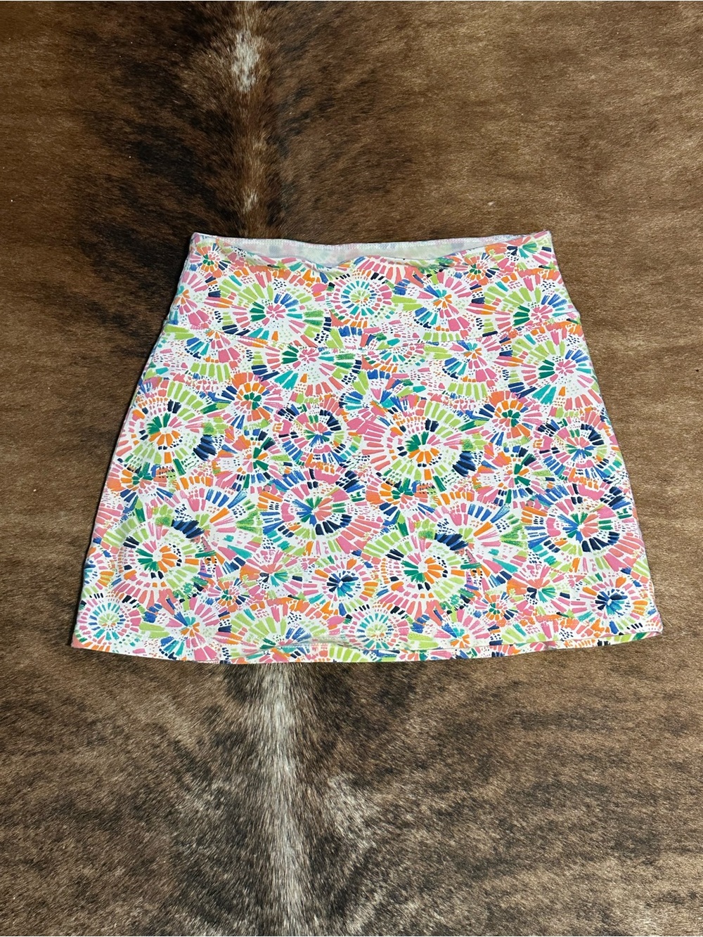 Colorful Floral Mosaic Stretchy Golf Skort - Multicolor